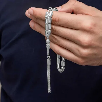 Gümüş Kapsül Kesim Erkek Tesbih