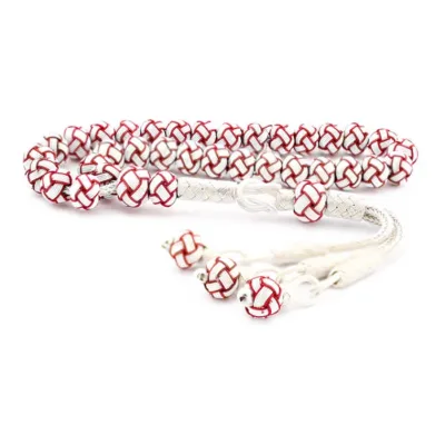 Kırmızı Beyaz Gümüş Trabzon Kazaziye Tesbih
