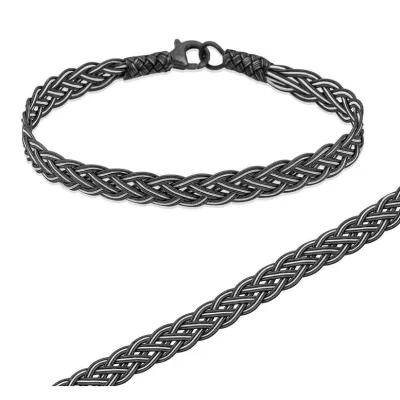 Gümüş Örgü Kazaziye Unisex Bileklik