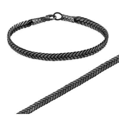 Gümüş El Sarması Kazaziye Unisex Bileklik