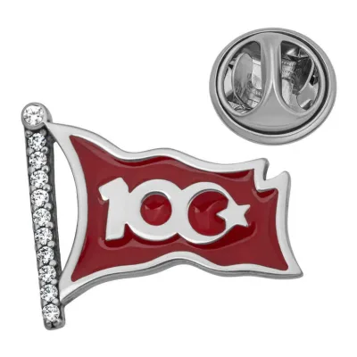 Gümüş Ay Yıldız 100.Yıl Rozet