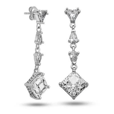 Gümüş Ice Cut Zirkon Taşlı Işıltılı Kadın Küpe