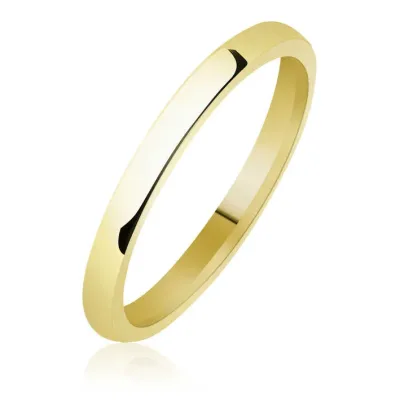 2 mm Düz Bombeli Gold Gümüş Alyans