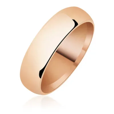 5 mm Düz Bombeli Rose Gümüş Alyans