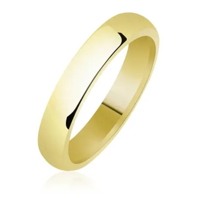 4 mm Düz Bombeli Gold Gümüş Alyans