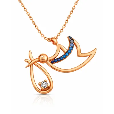 Gümüş Rose Yeni Doğan Bebek Bayan Kolye
