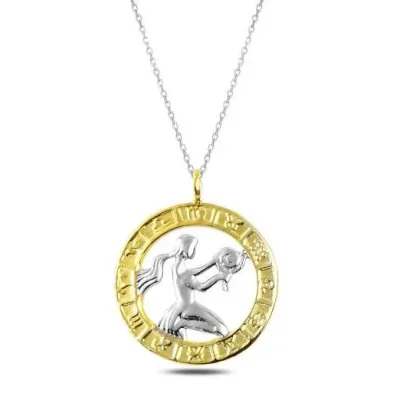 Gümüş Gold Başak Burcu Kolye