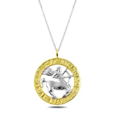 Gümüş Gold Yay Burcu Kolye