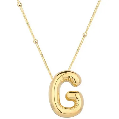 Gümüş Gold Balon G Harfi Kadın Kolye