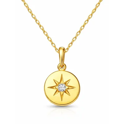 Gümüş Gold Minimal Yıldız Kadın Kolye