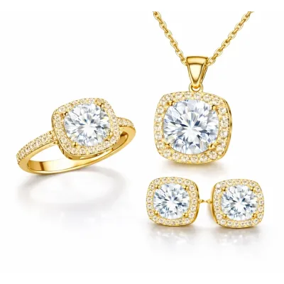 Gümüş Gold Kare Montür Kadın Set