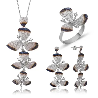 Gümüş Çiçek Bayan Set