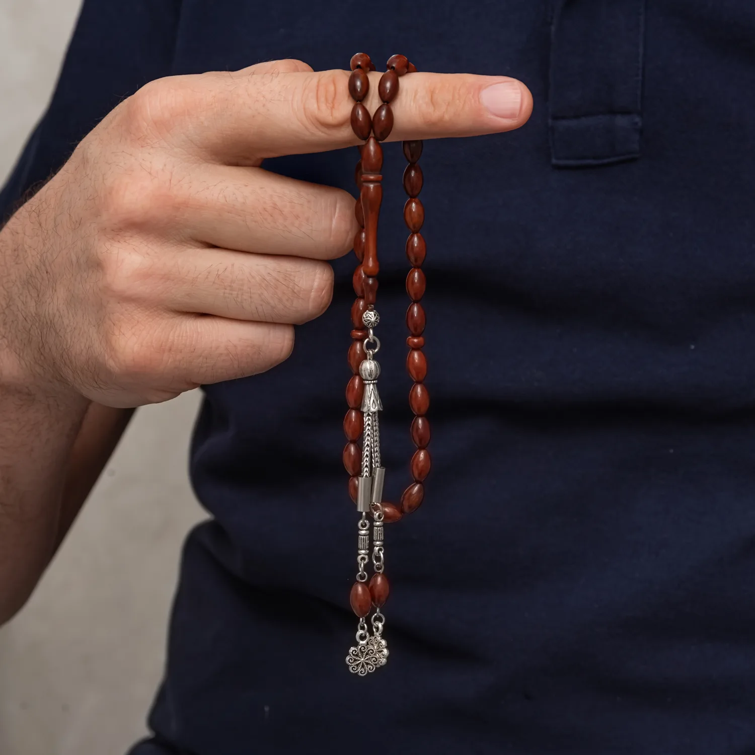 Metal Püsküllü Arpa Kesim Kuka Tesbih görsel 2