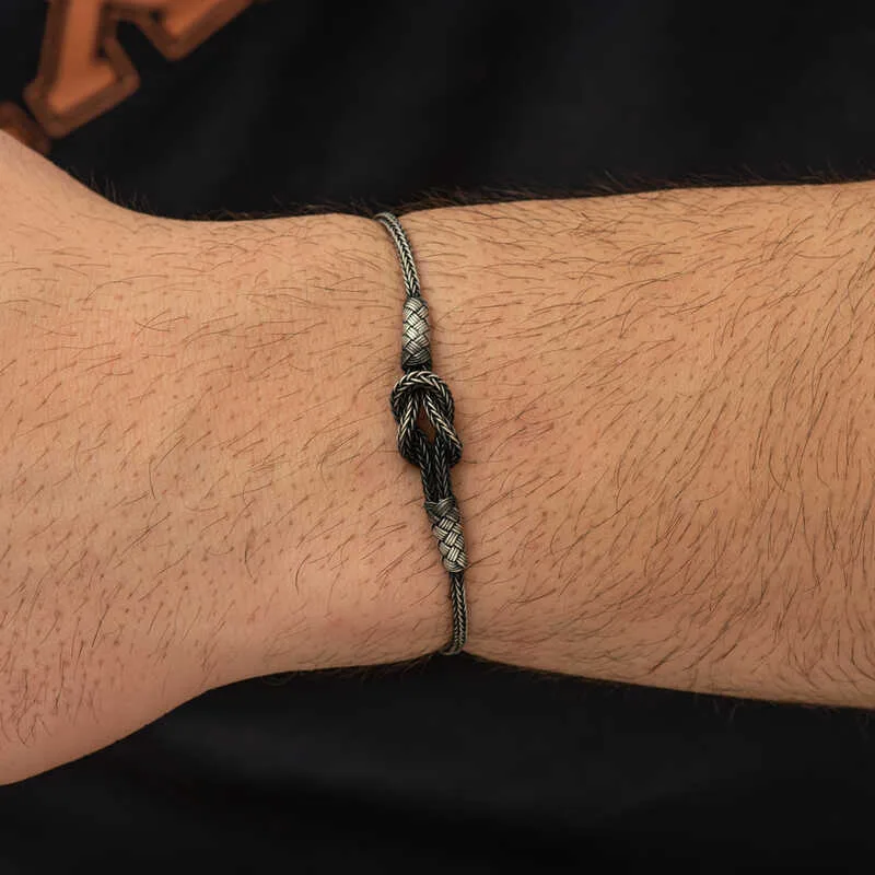 Gümüş Kazaziye Düğüm Bileklik görsel 3