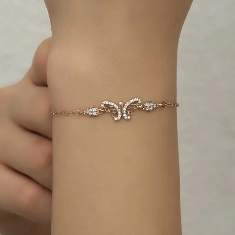 Gümüş Rose Kelebek Kadın Bileklik görsel 4