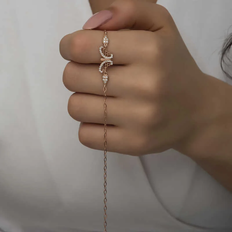 Gümüş Rose Kelebek Kadın Bileklik görsel 5