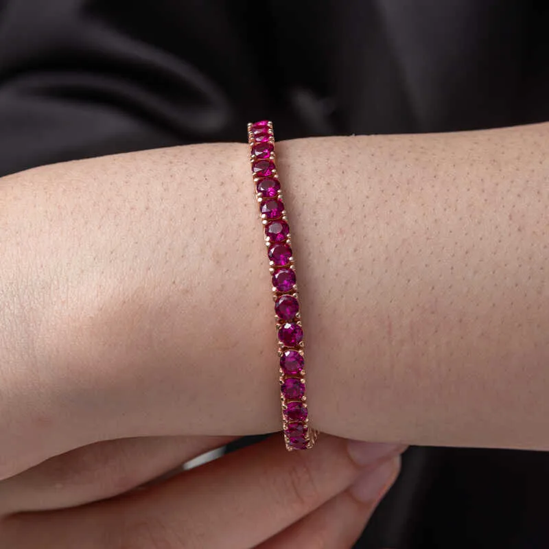 Gümüş Pembe Taşlı Su Yolu Kadın Bileklik görsel 4
