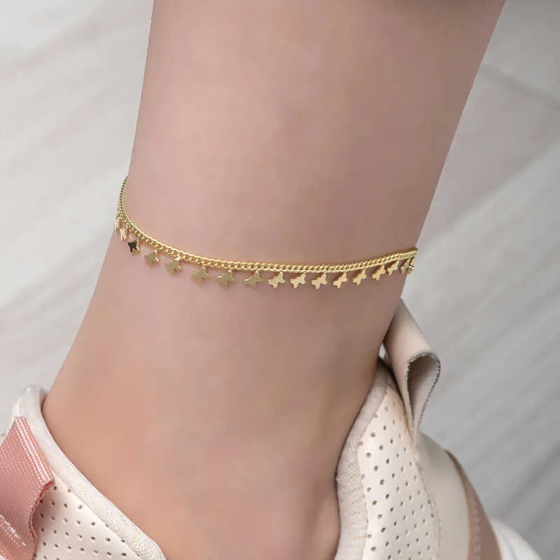 Gümüş Gold Kelebek Halhal görsel 1