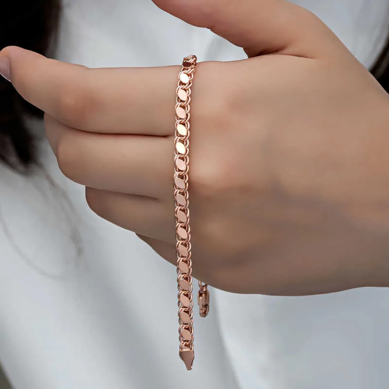 Gümüş Rose Pullu Zincir Kadın Bileklik görsel 1