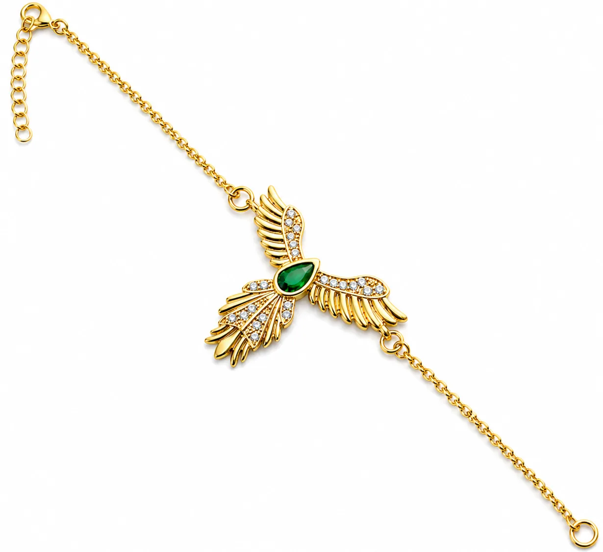 Gümüş Anka Kuşu Figürlü Gold Kadın Bileklik görsel 1