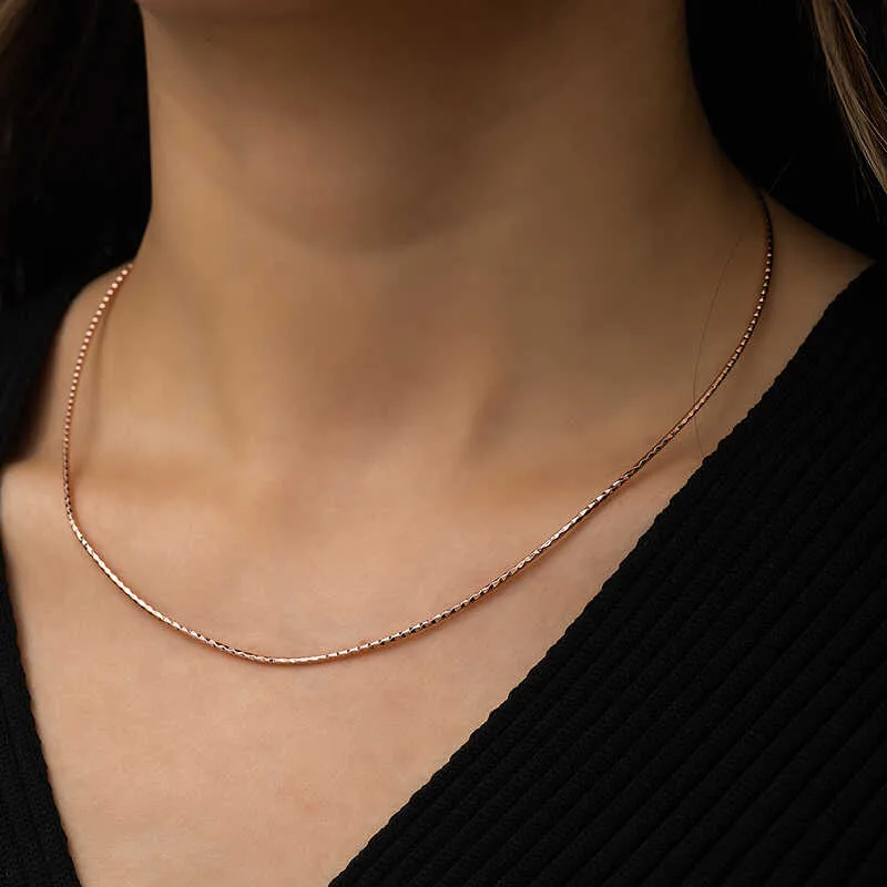 Gümüş Omega Choker Zincir görsel 3