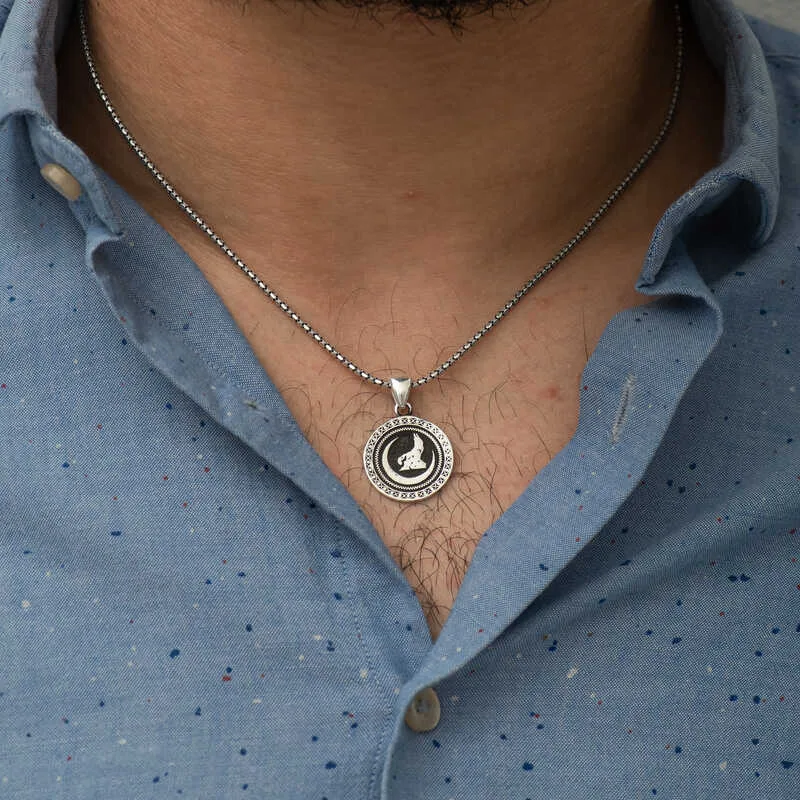 Gümüş Hilal Bozkurt Kolye görsel 2