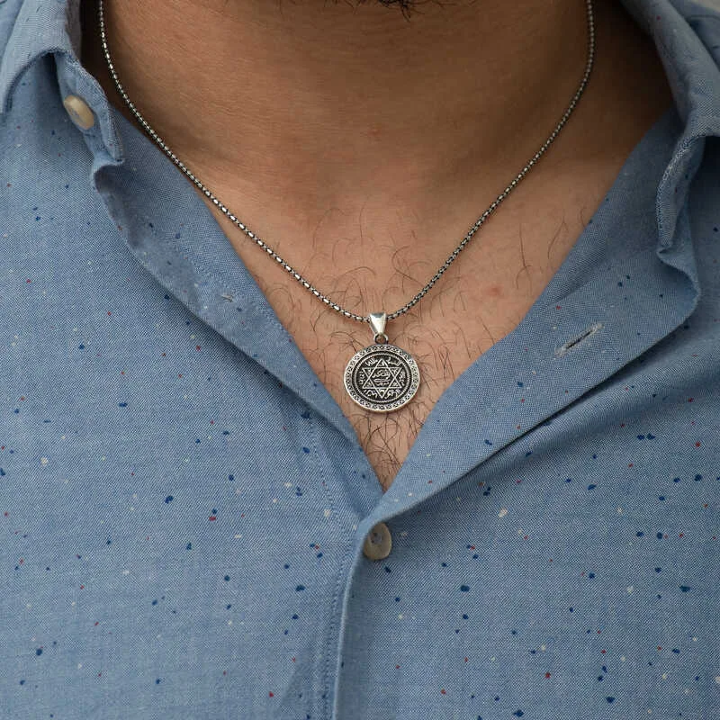 Gümüş Süleyman Mührü Kolye görsel 3