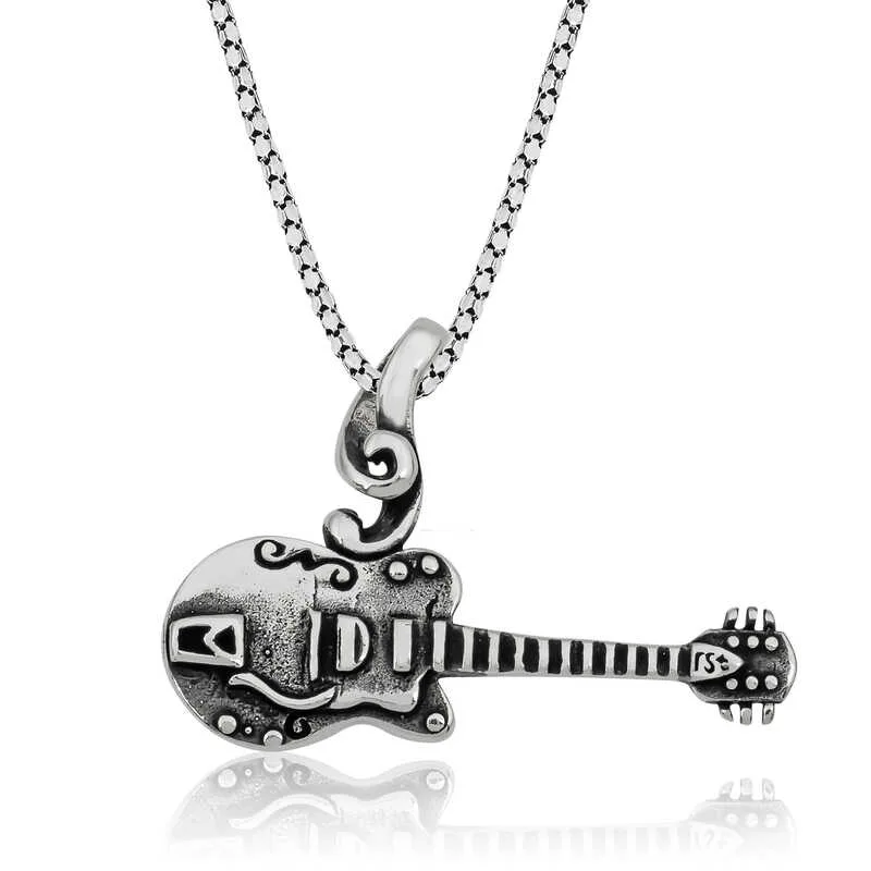 Gümüş Gitar Kolye