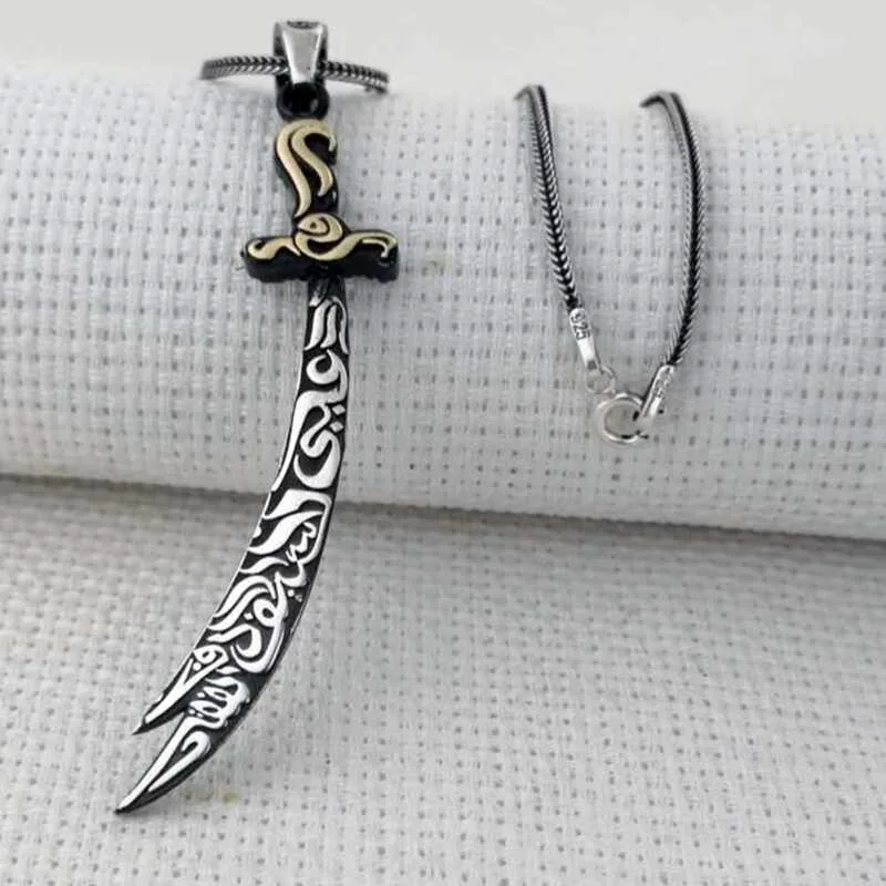 Gümüş Zülfikar Kılıcı Erkek Kolye görsel 2