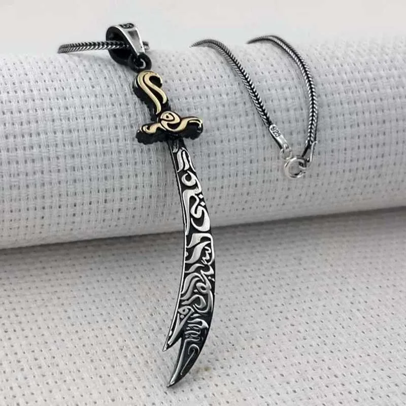 Gümüş Zülfikar Kılıcı Erkek Kolye görsel 4