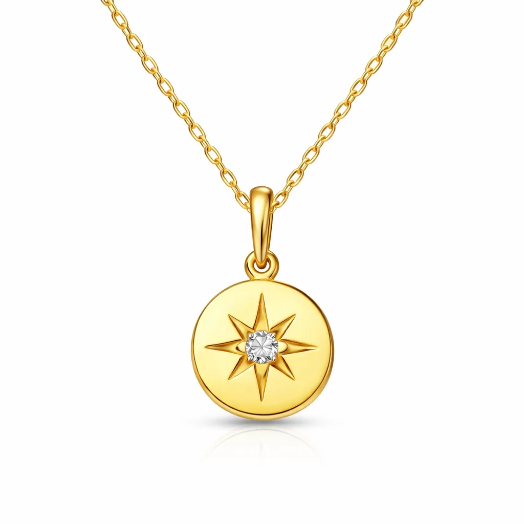 Gümüş Gold Minimal Yıldız Kadın Kolye görsel 1