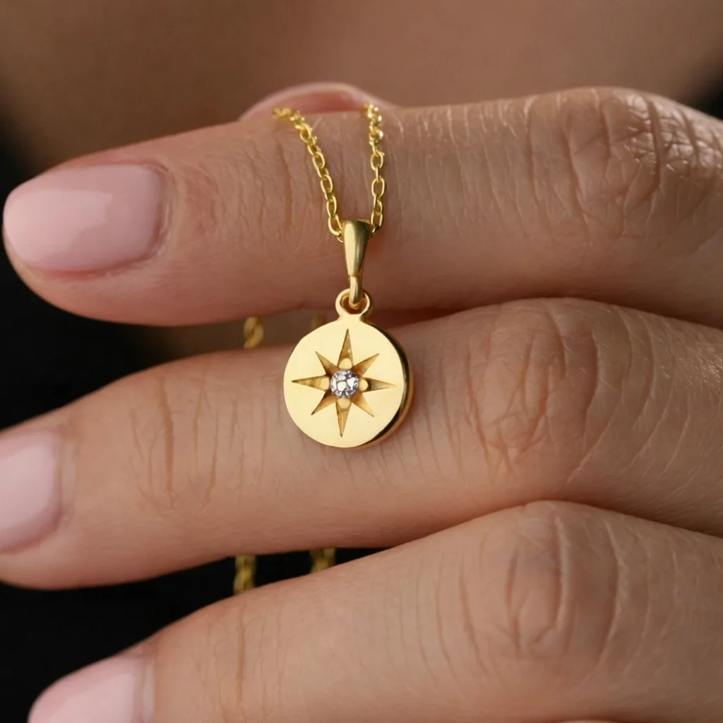 Gümüş Gold Minimal Yıldız Kadın Kolye görsel 2