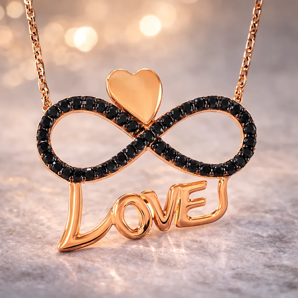 Gümüş Kalpli Sonsuzluk Love Bayan Kolye görsel 2