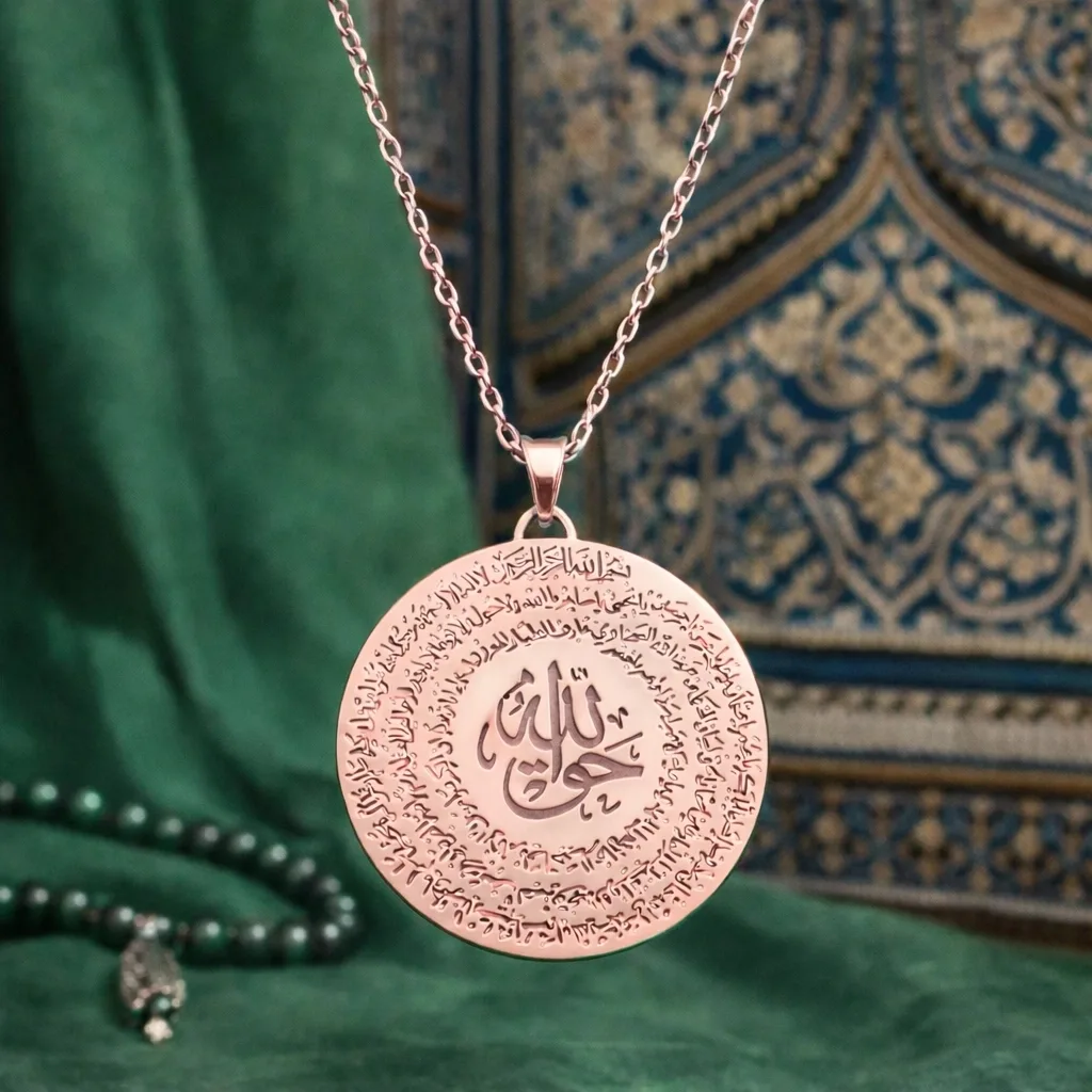 Gümüş Rose El Hakkanî Mührü Bayan Kolye görsel 2