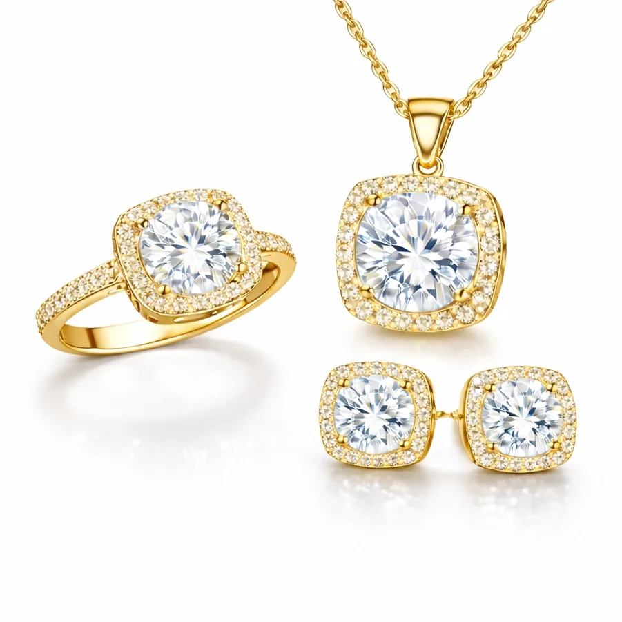 Gümüş Gold Kare Montür Kadın Set görsel 1