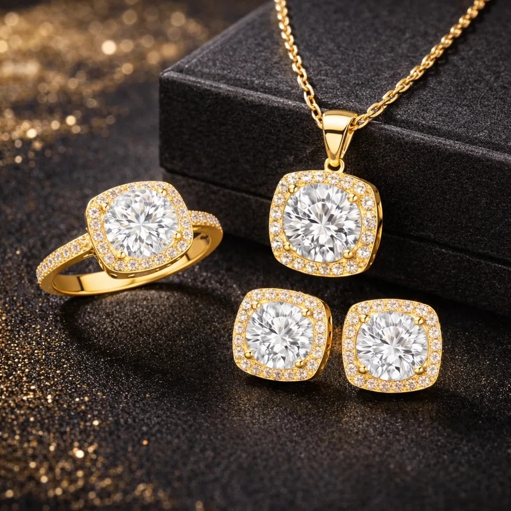 Gümüş Gold Kare Montür Kadın Set görsel 2